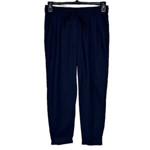 J. Crew Factory SZ 4 Cuffed Pants Linen Blend Pocket Mid-Rise Drawstring Pull-On